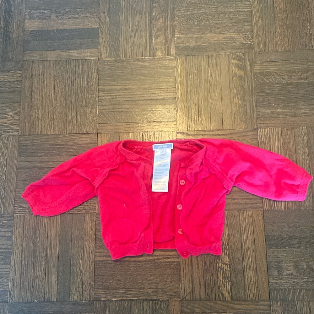 Jacadi Pink cardigan sweater with ruffle details. Like new